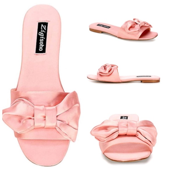 NWT pink satin flats light pink bow knot Zigi Soho - Picture 13 of 16